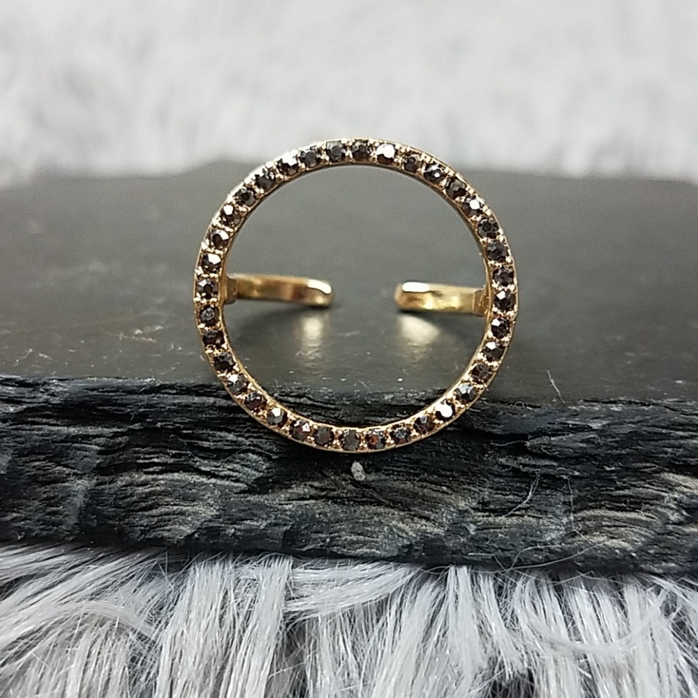 Circle Rhinestone Brass Ring